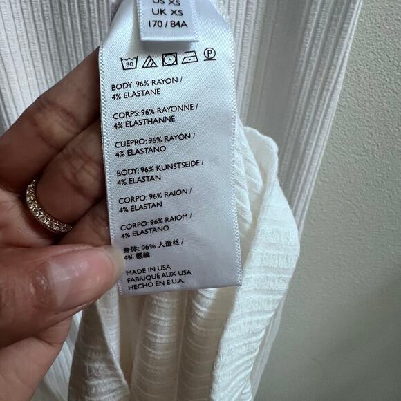 FREE PEOPLE White Crewneck Short Sleeve Bodycon Midi Dress Women's XS Beachy - Picture 6 of 6